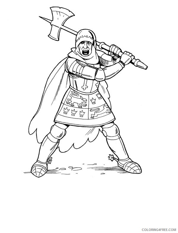Knights Coloring Pages Printable Coloring4free