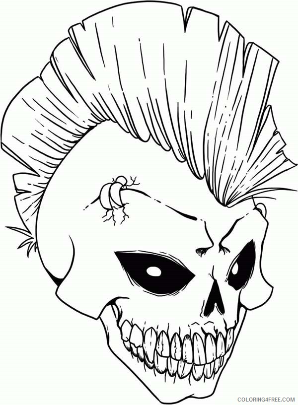 Skull Coloring Pages Printable Coloring4free