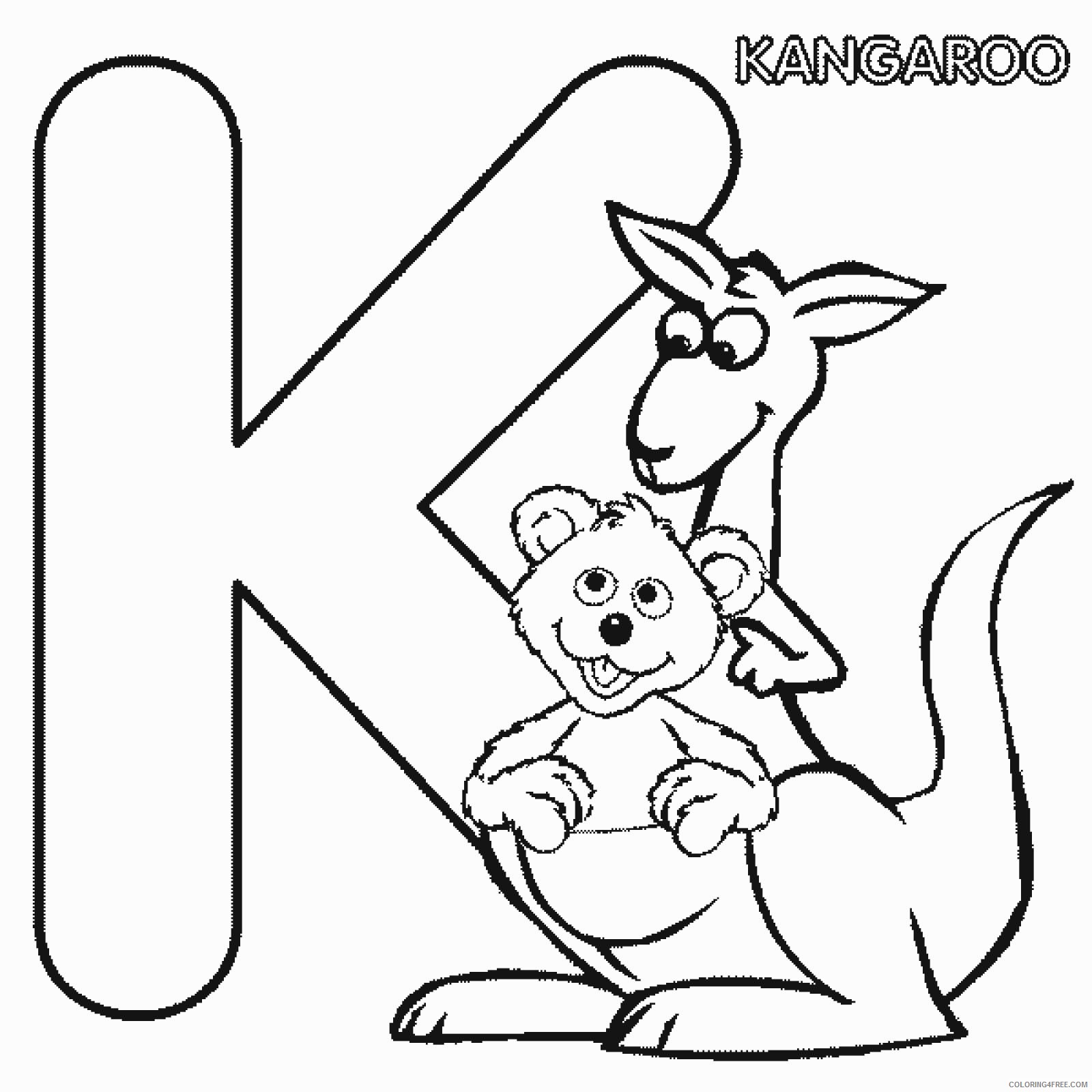 abc coloring pages k for kangaroo Coloring4free