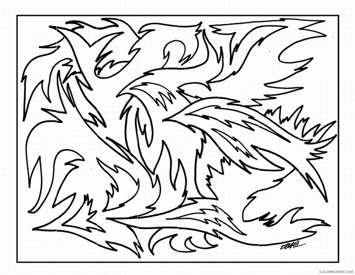 abstract fire printable coloring pages Coloring4free