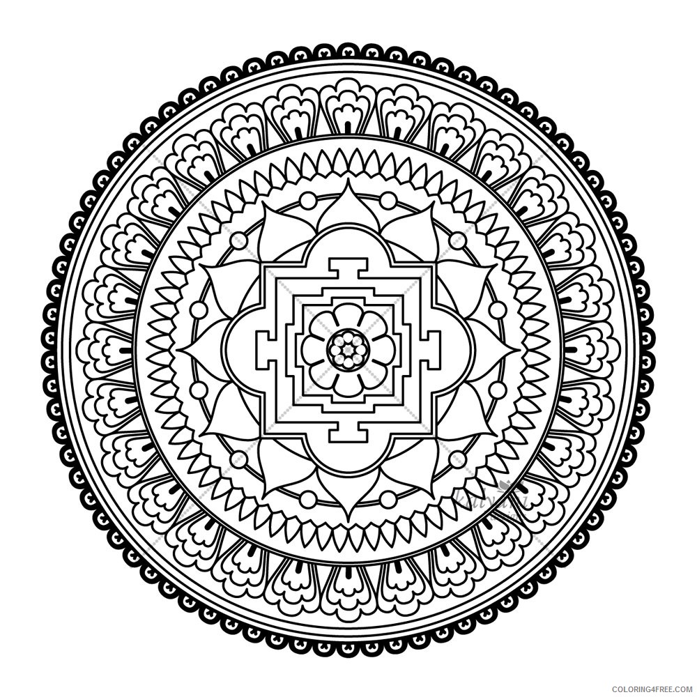 abstract mandala printable coloring pages for adults Coloring4free