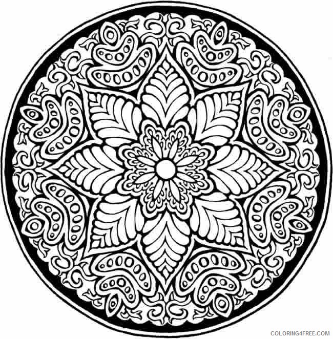 abstract printable coloring pages floral mandala Coloring4free