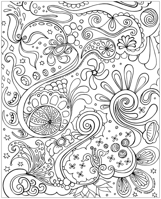 abstract printable coloring pages for girls by thaneeya Coloring4free