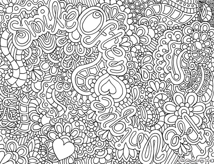abstract printable coloring pages with words for adults Coloring4free