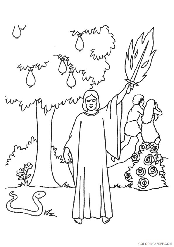adam and eve coloring pages expelled from the garden Coloring4free