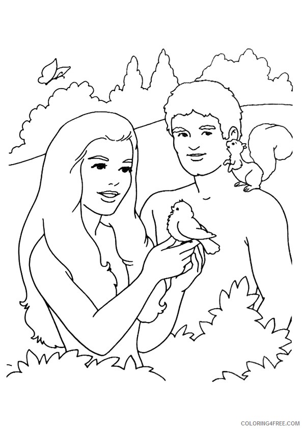 adam and eve coloring pages with animals Coloring4free