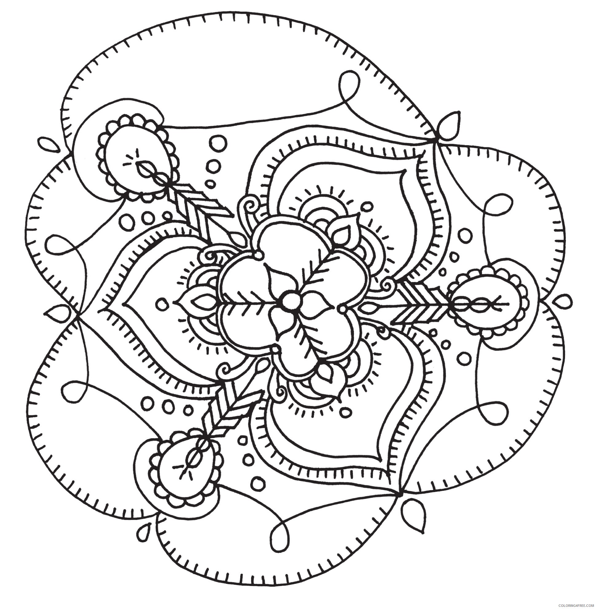 adult coloring pages mandala flower Coloring4free