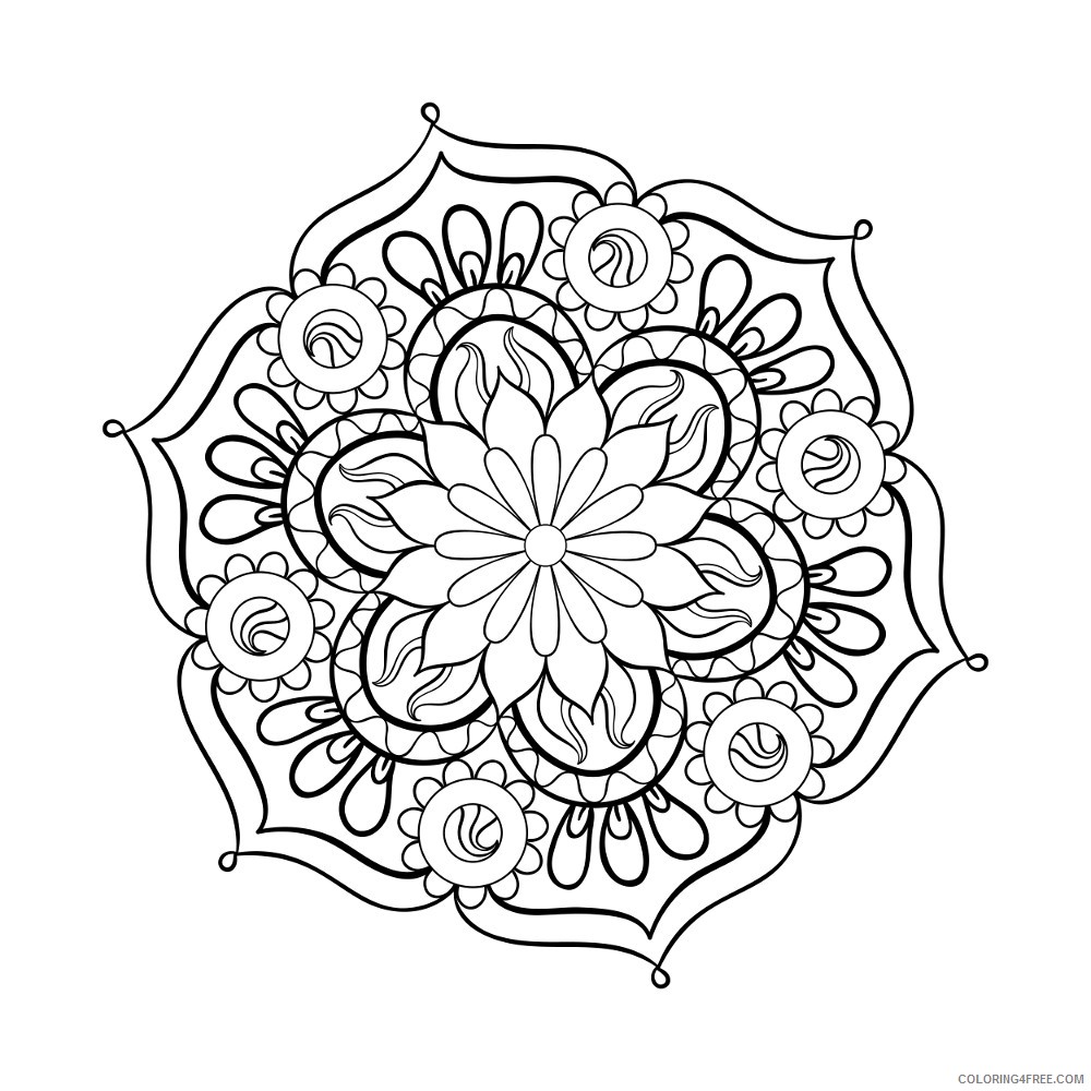 adult coloring pages mandala to print Coloring4free