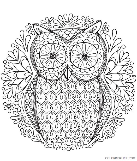 adult coloring pages owl by thaneeya Coloring4free