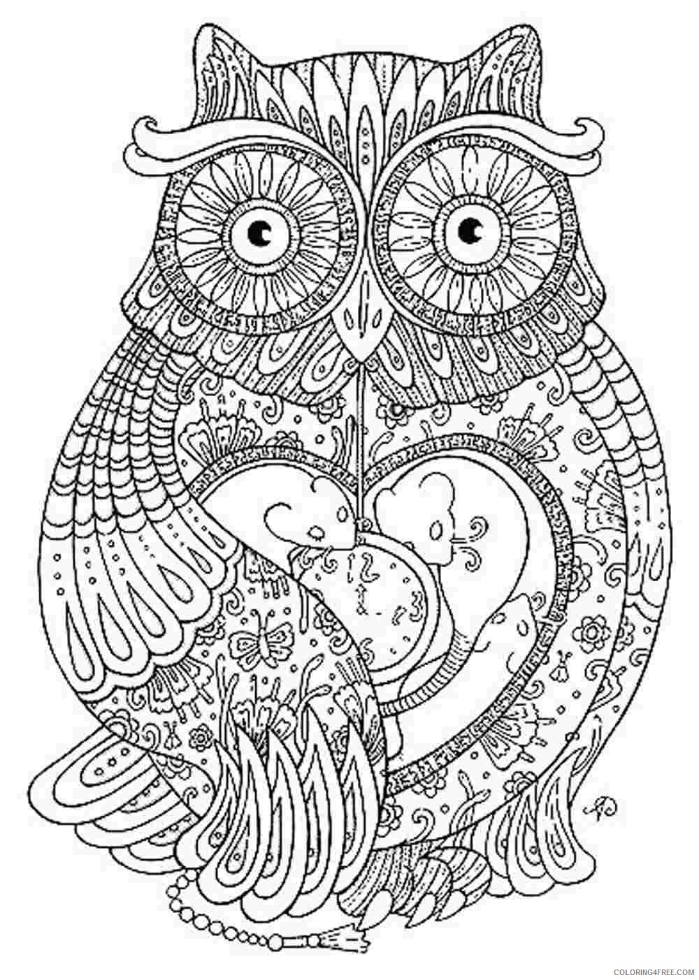 adult coloring pages owl printable Coloring4free