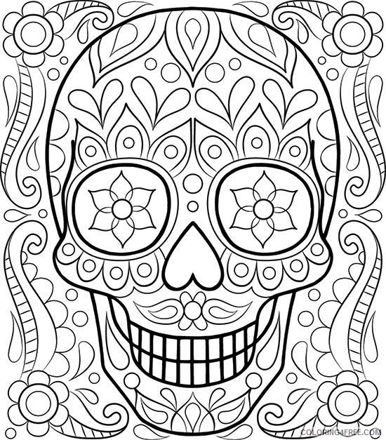 adult coloring pages skull art Coloring4free