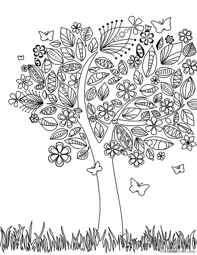 adult coloring pages tree printable Coloring4free