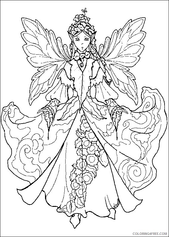 advanced coloring pages fairy Coloring4free