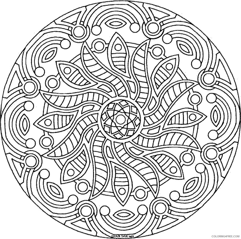 advanced coloring pages of mandala Coloring4free