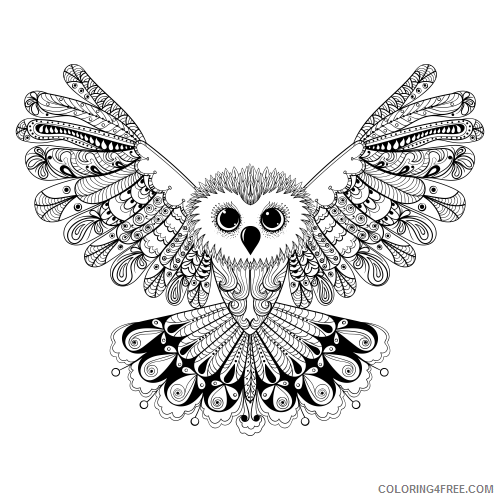 advanced coloring pages owl wingspan Coloring4free