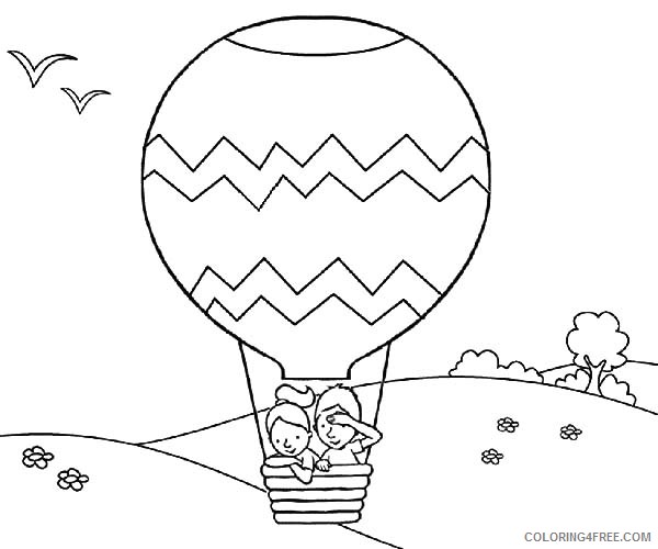 adventure on hot air balloon coloring pages Coloring4free