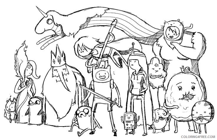 adventure time coloring pages all characters Coloring4free