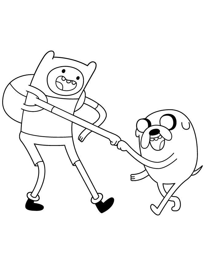 adventure time coloring pages finn and jake dancing Coloring4free