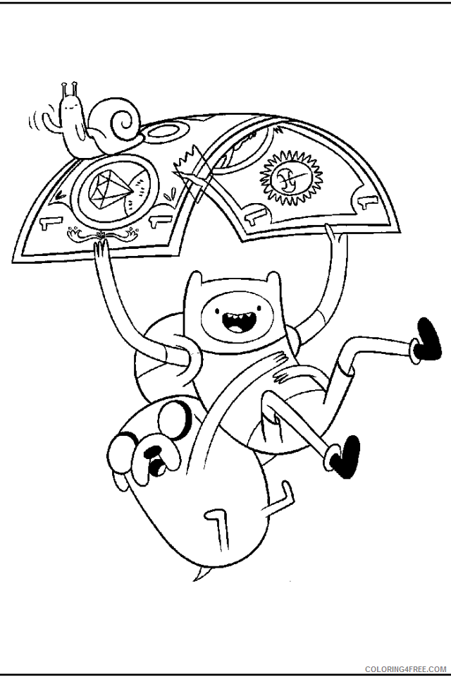 adventure time coloring pages flying with money Coloring4free