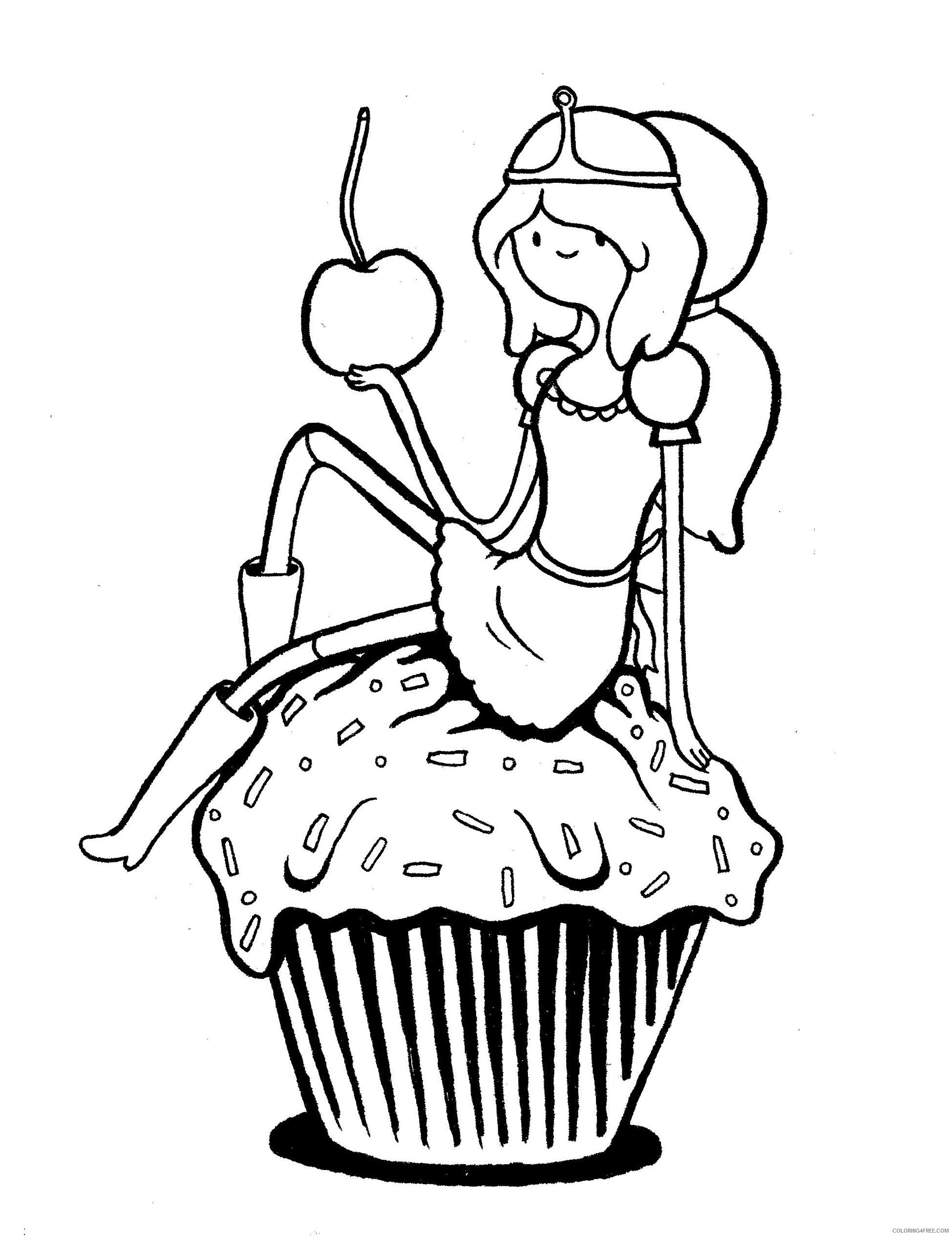 adventure time coloring pages princess bubblegum on cupcake Coloring4free