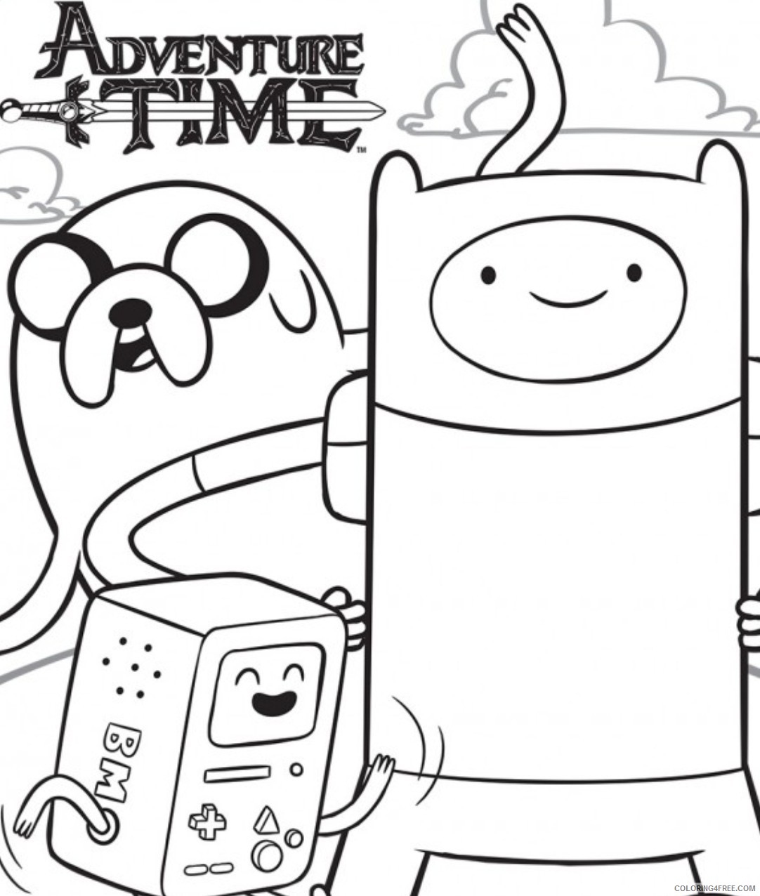 adventure time coloring pages to print Coloring4free