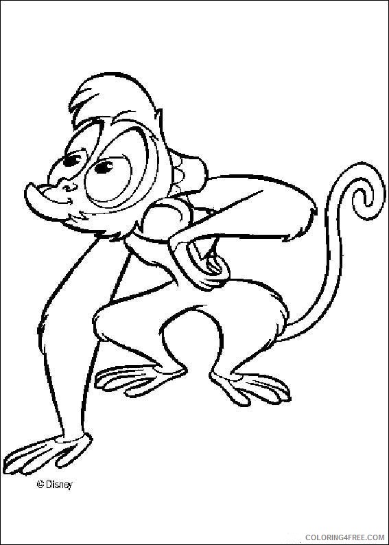 aladdin coloring pages abu the monkey Coloring4free
