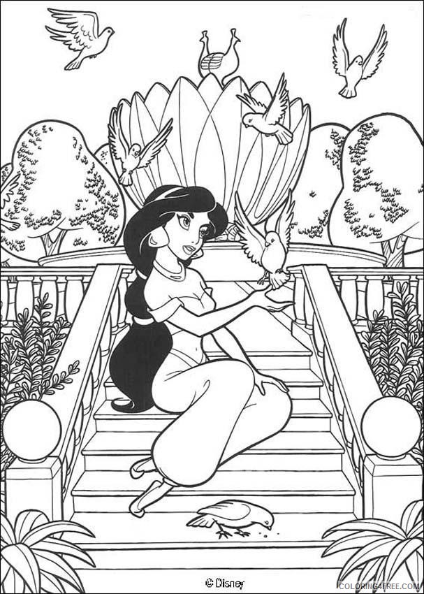 aladdin coloring pages jasmine Coloring4free
