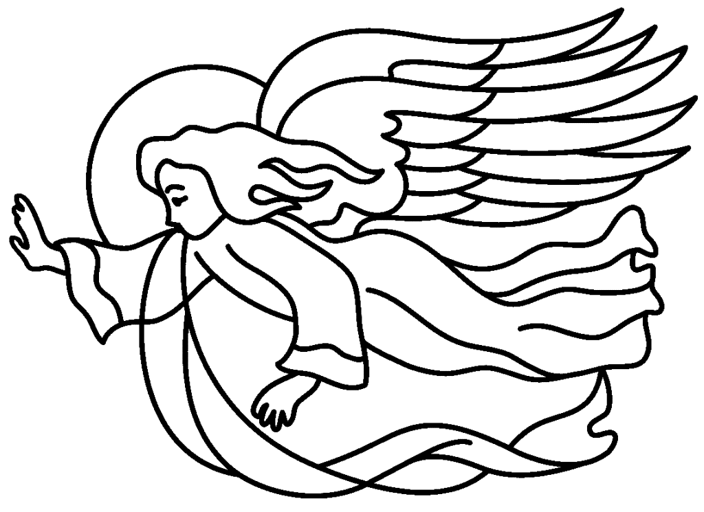 angel coloring pages flying Coloring4free