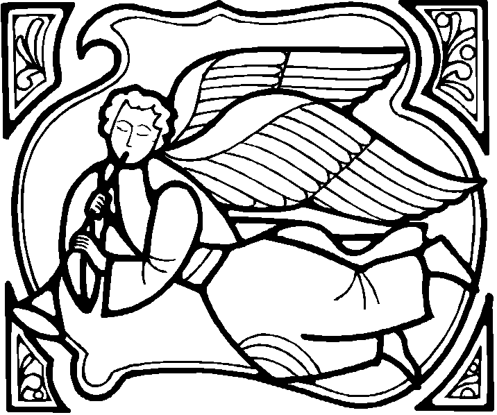 angel coloring pages trumpet blower Coloring4free