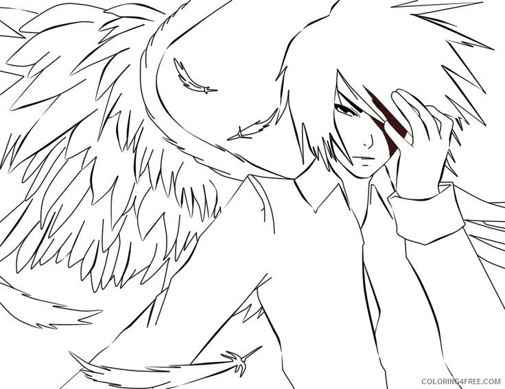 anime coloring pages boy angel Coloring4free