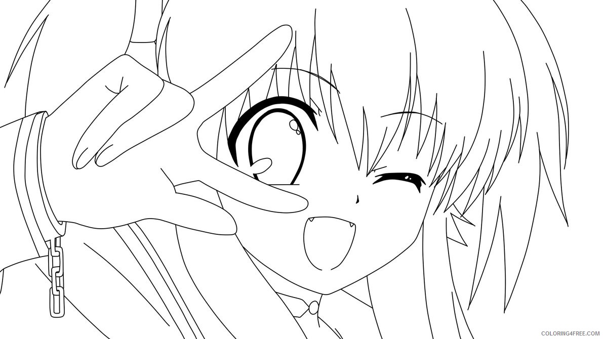 anime coloring pages cat girl face Coloring4free