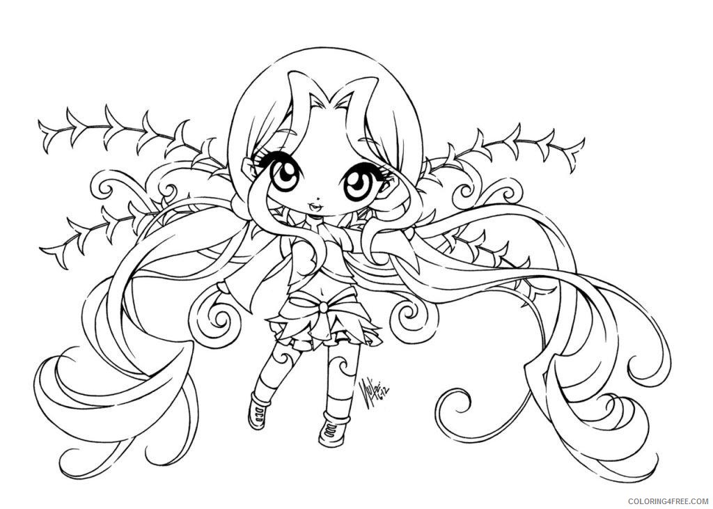 anime coloring pages chibi girl Coloring4free