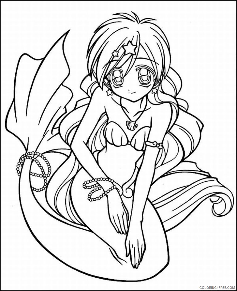 anime coloring pages mermaid Coloring4free