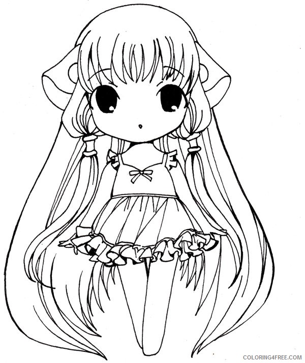 anime girl coloring pages chibi Coloring4free