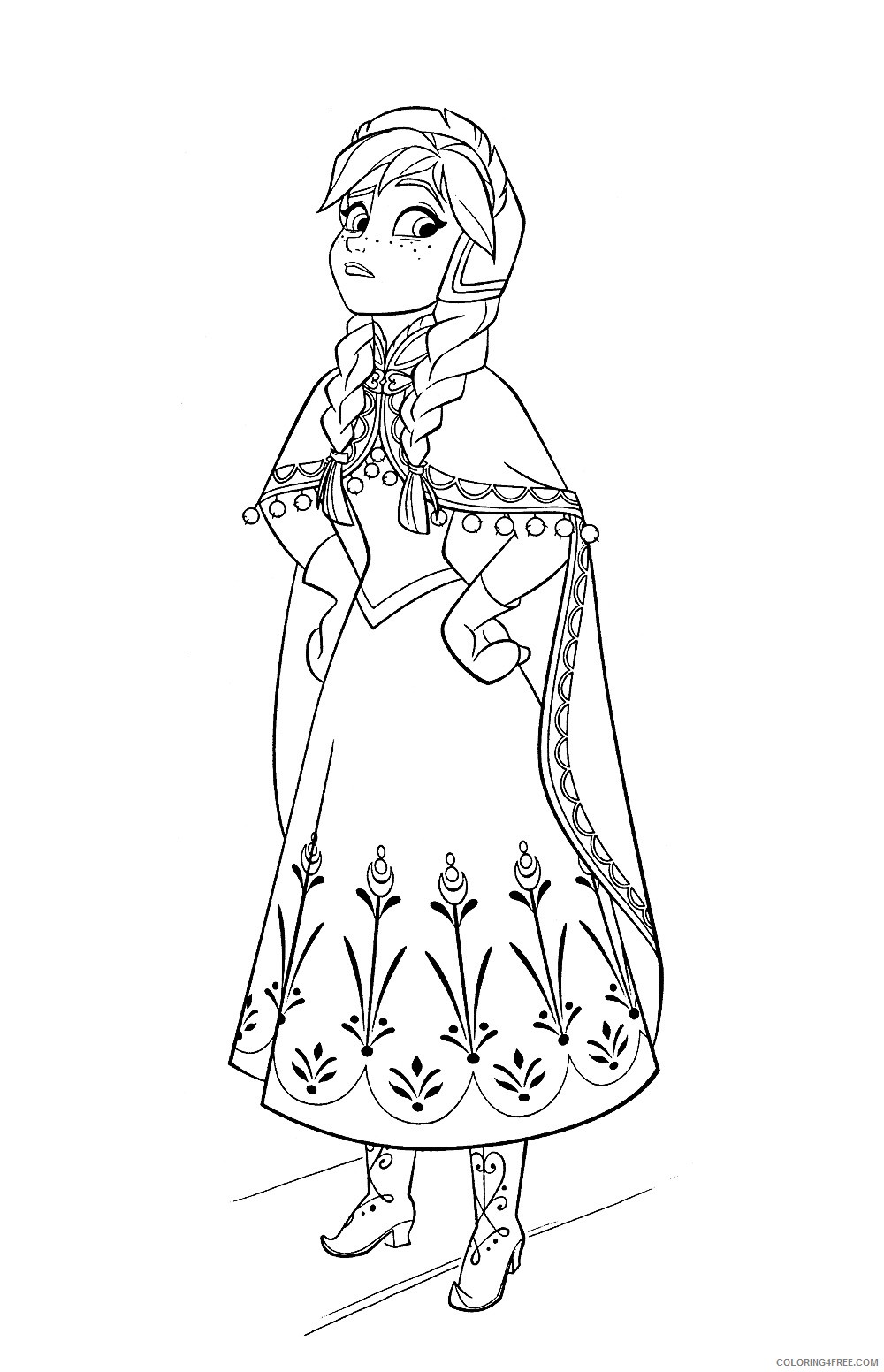 anna coloring pages winter dress Coloring4free