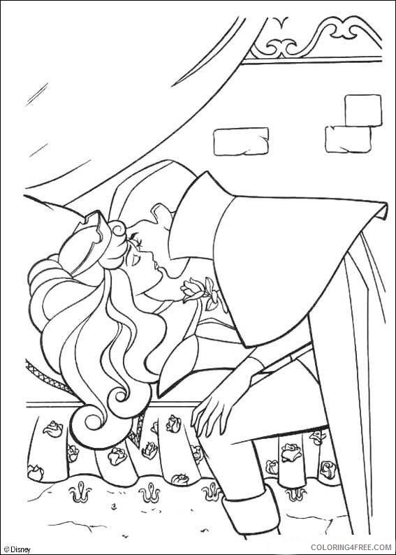 aurora and prince phillip kissing coloring pages Coloring4free