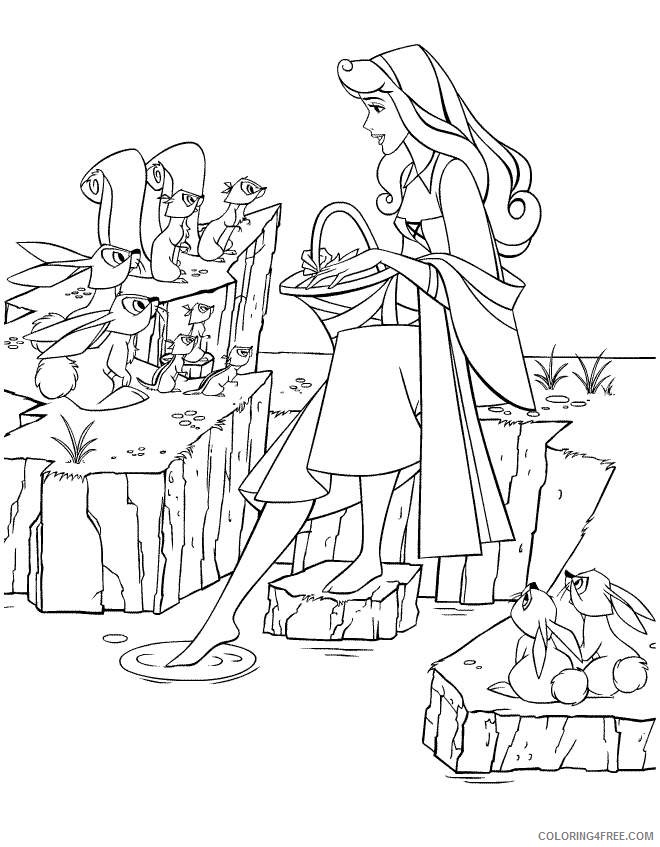 aurora coloring pages and forest animals Coloring4free