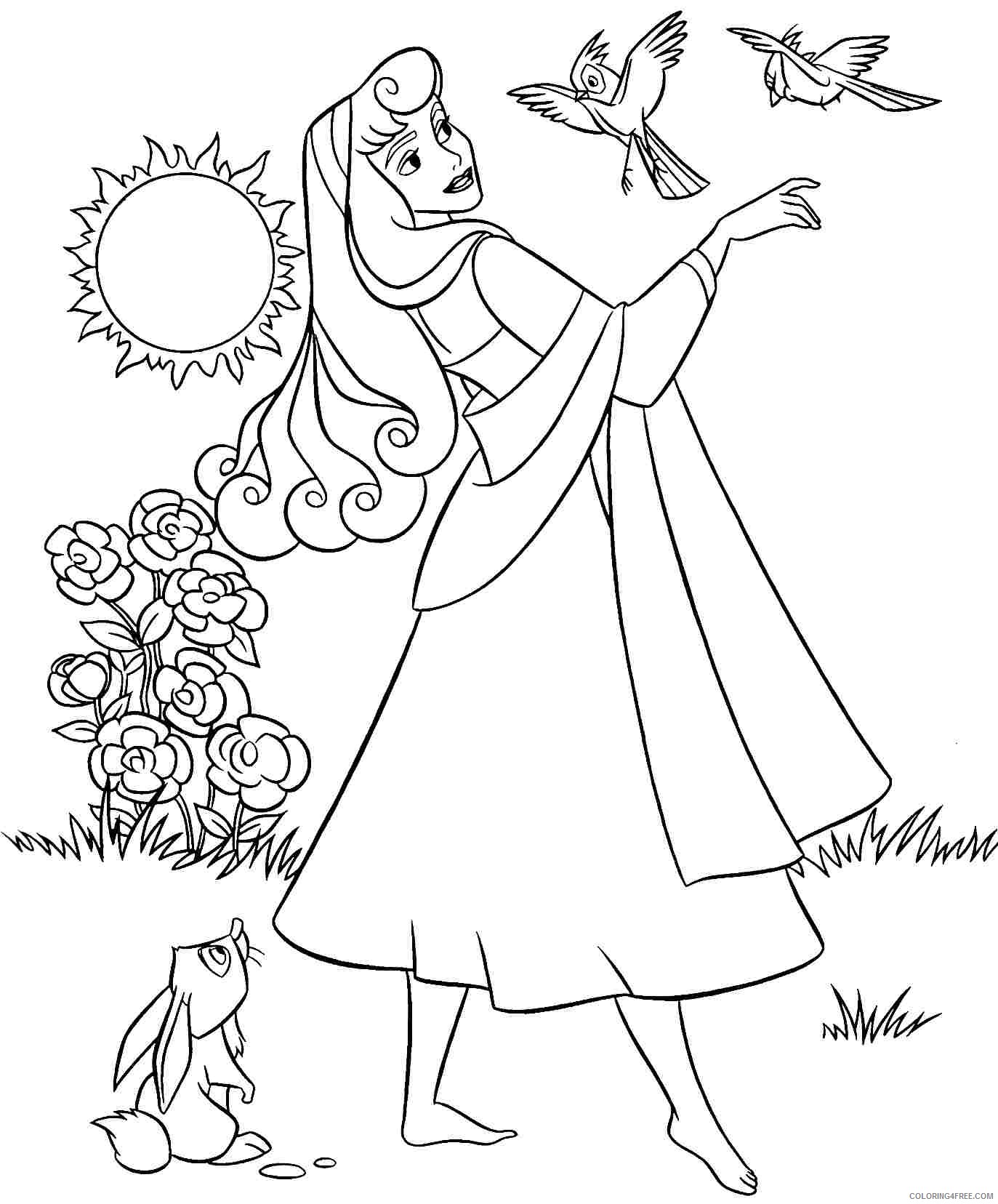 aurora coloring pages with forest animals Coloring4free