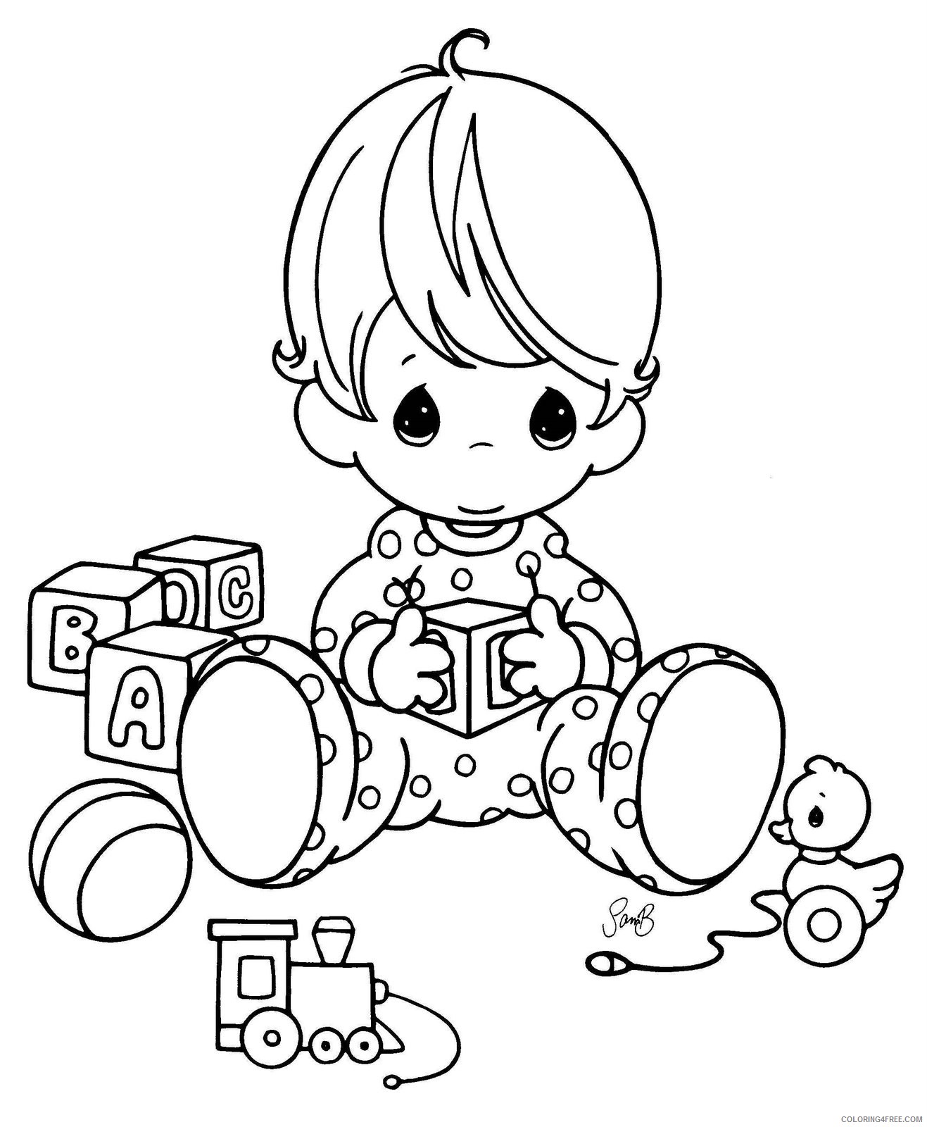 baby coloring pages with toys Coloring4free
