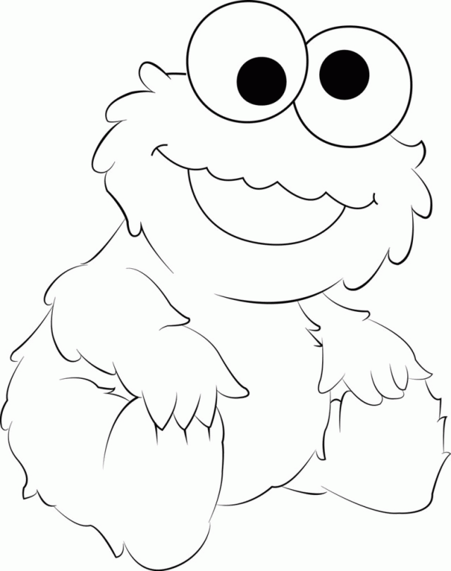 baby cookie monster coloring pages Coloring4free