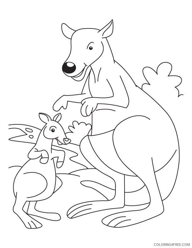 baby kangaroo coloring pages with mom Coloring4free