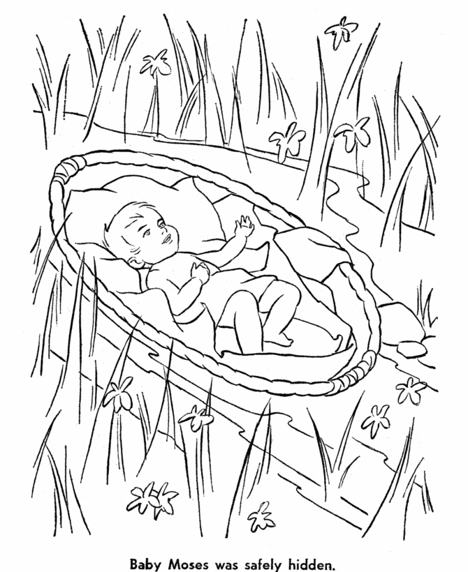 baby moses coloring pages printable Coloring4free