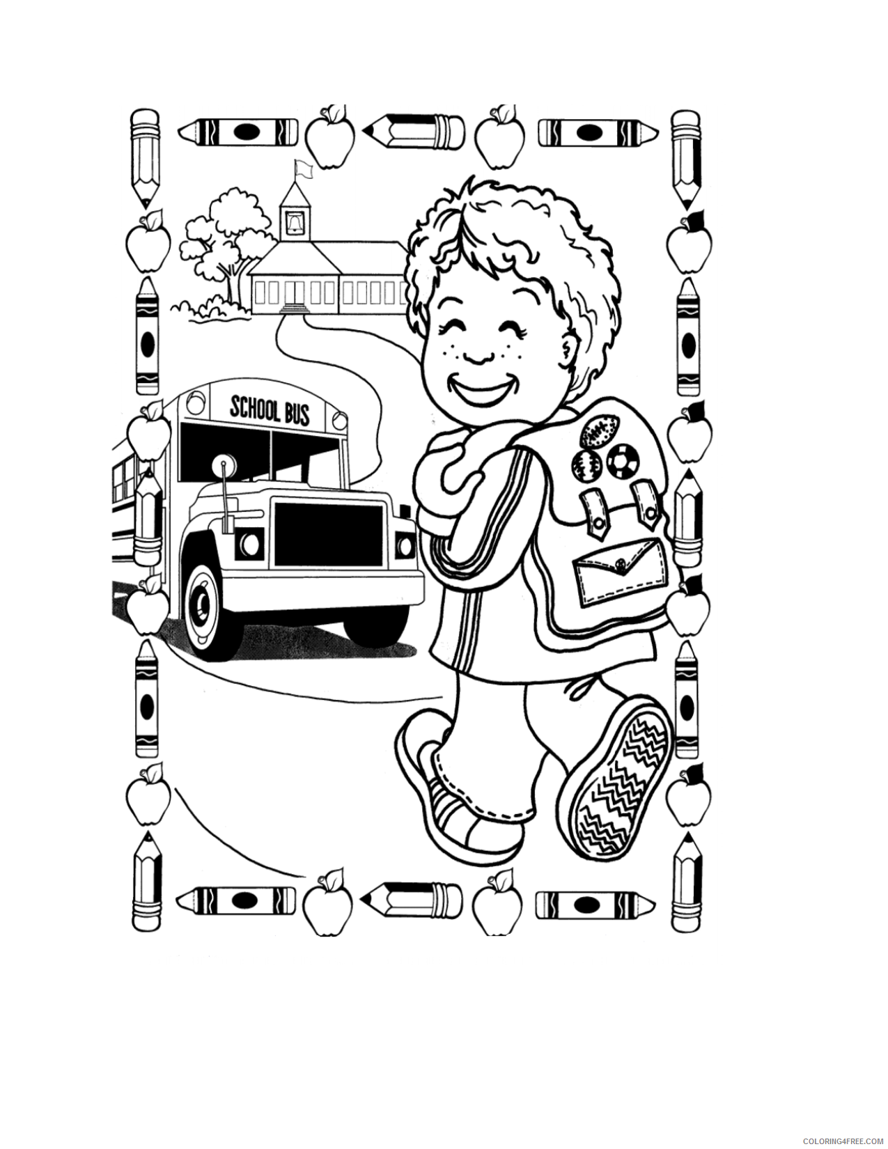back to school coloring pages for boys Coloring4free