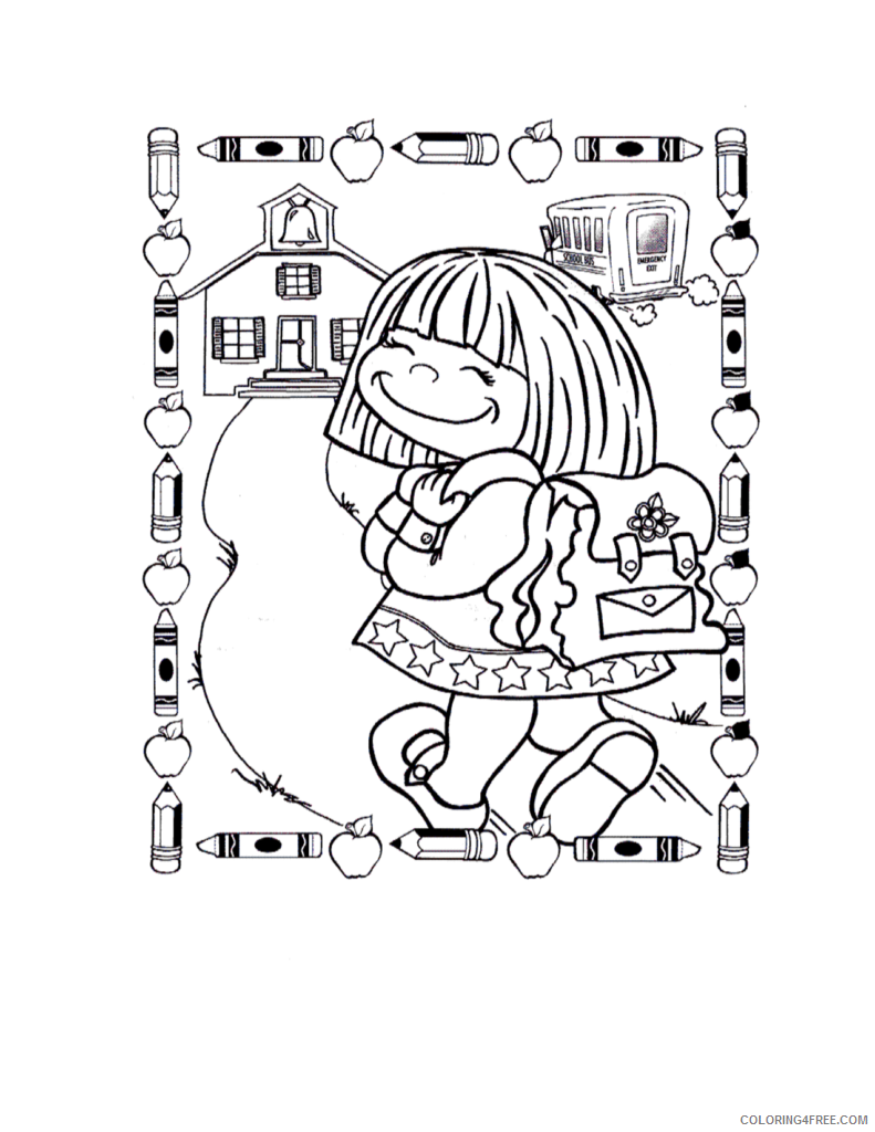 back to school coloring pages for girls Coloring4free