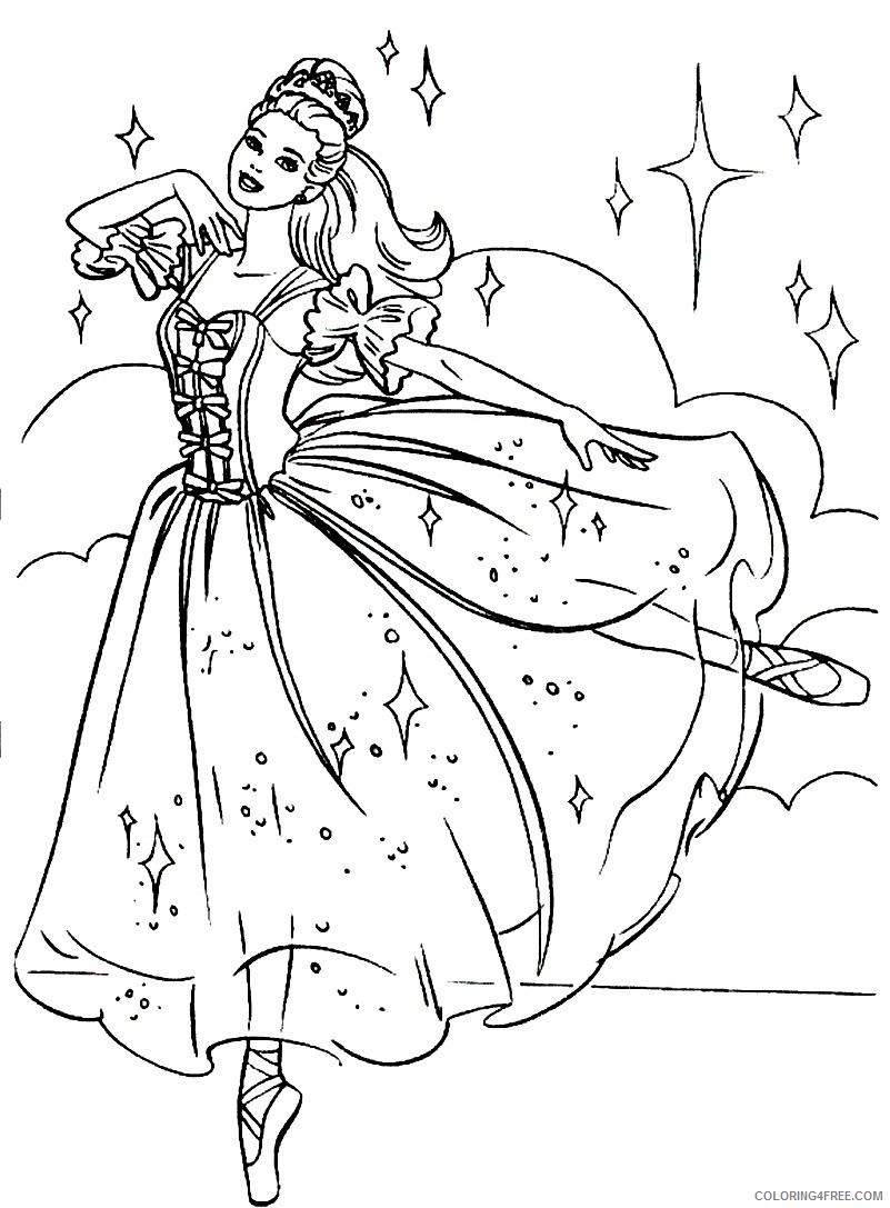 ballerina coloring pages barbie Coloring4free