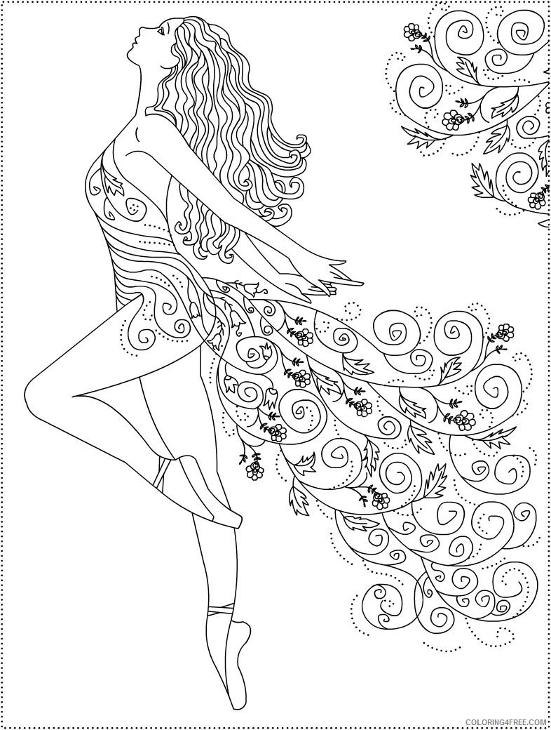 ballet coloring pages for adults Coloring4free