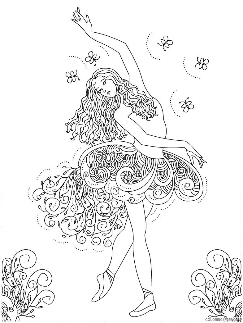 ballet coloring pages for adults printable Coloring4free