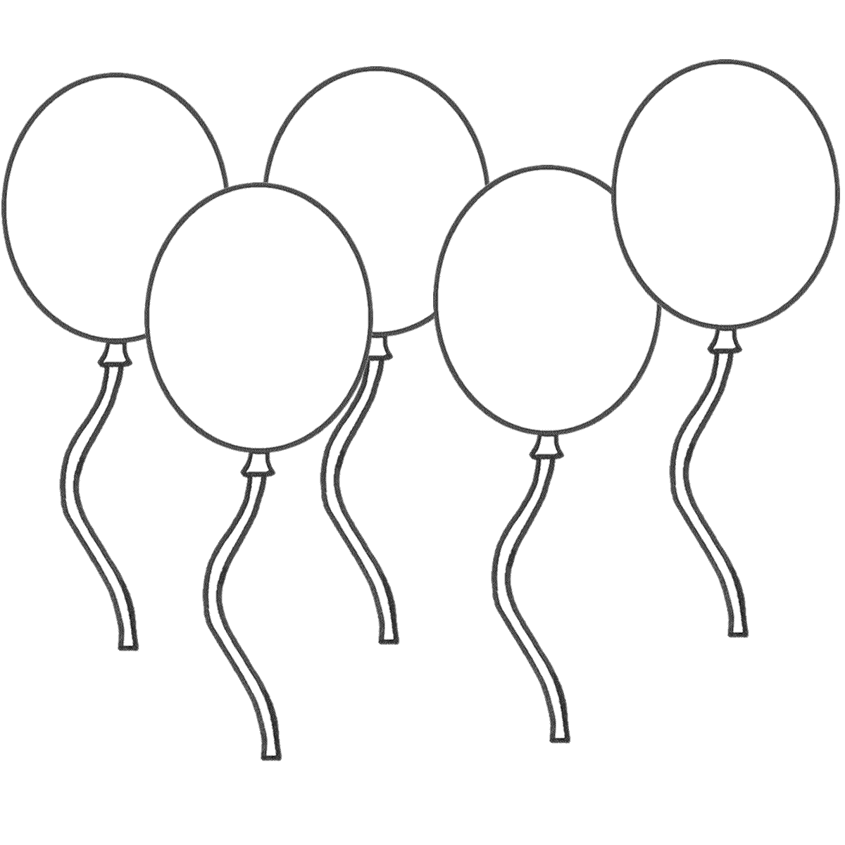 balloon coloring pages five balloons Coloring4free