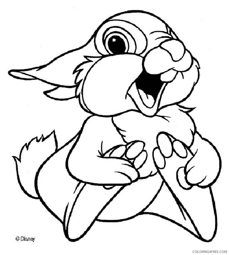 bambi coloring pages thumper the rabbit Coloring4free