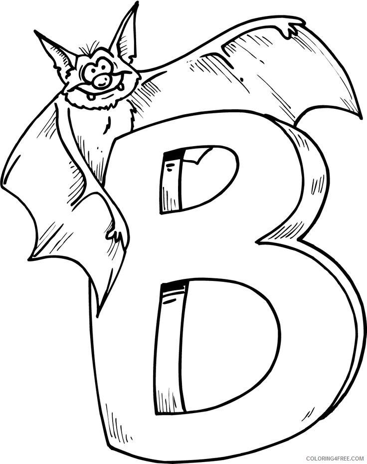 bat coloring pages b is for bat Coloring4free